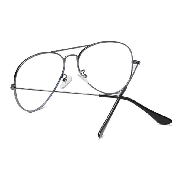 Classic Aviator Glasses for Women Men Metal Frame Clear Lens Eyeglasses - Picture 3 of 9